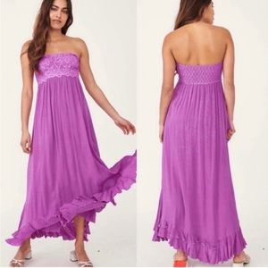 NWT Strapless Adella Free People Maxi Dress in Beauty Berry